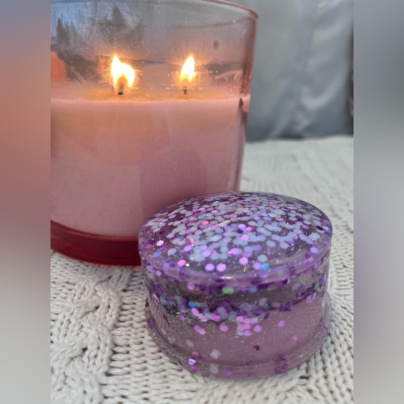 Glitter Trinket box , full of pink & white sparkly glitter . Handmade 💗Pretty - Picture 3 of 6